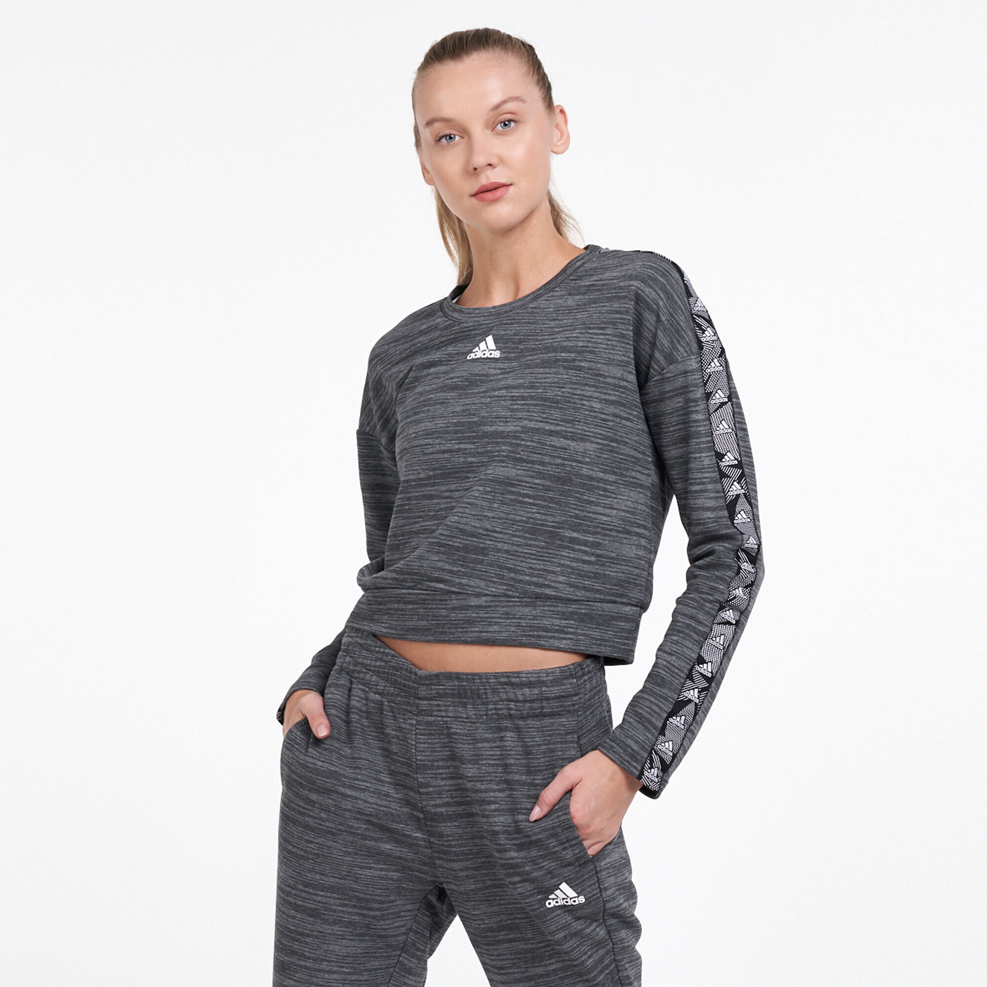 Buy adidas Women s Essentials Tape Sweatshirt Grey in KSA SSS