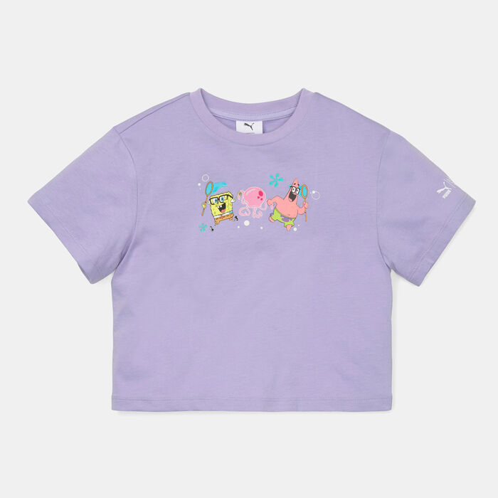 PUMA Kids' X SpongeBob T-Shirt Purple PUMA Kids' X SpongeBob T-Shirt Purple image number 0