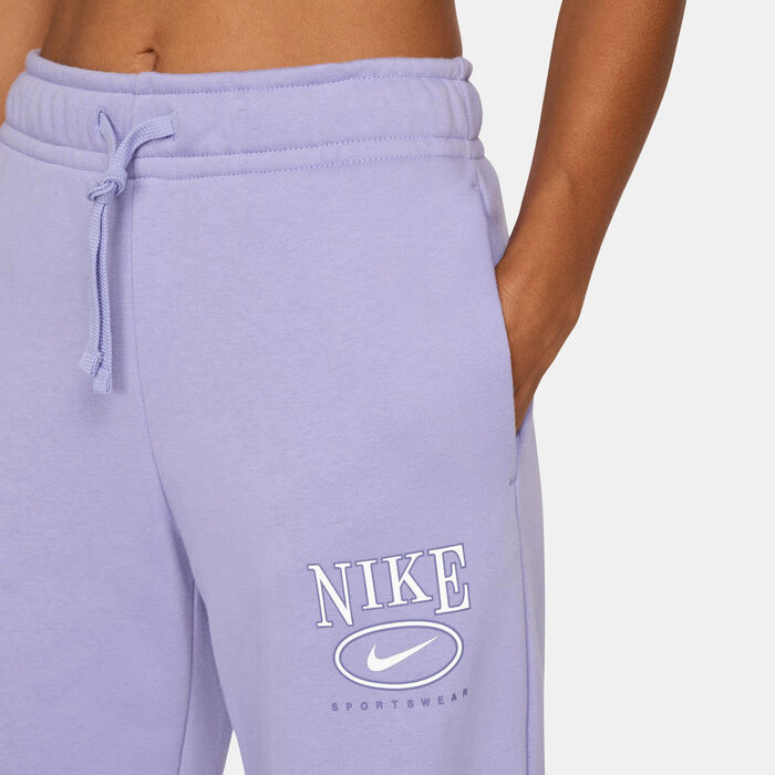 Nike Women's Sportswear Club Fleece Wide-Leg Pants Purple Nike Women's Sportswear Club Fleece Wide-Leg Pants Purple image number 2