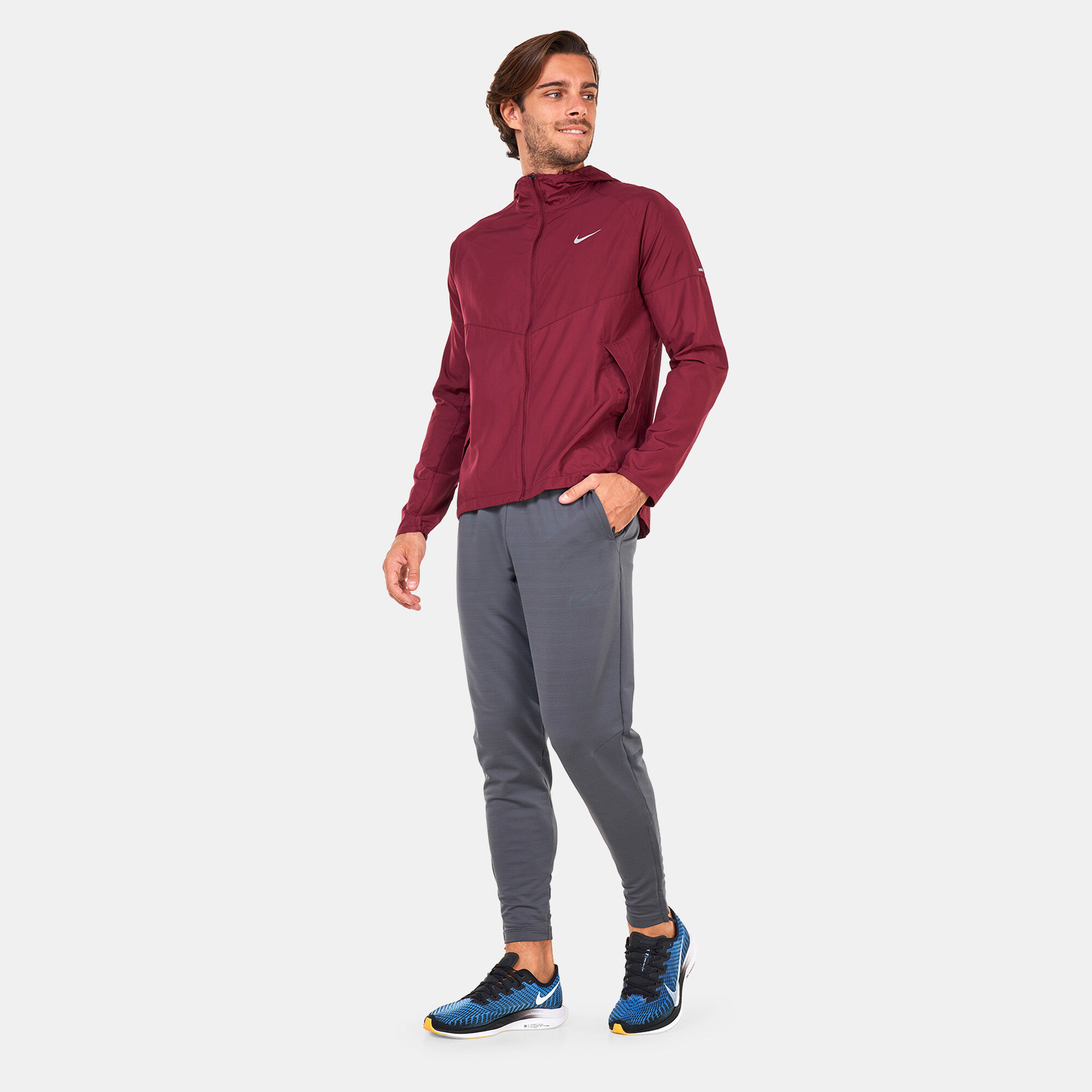 Nike running hotsell jacket red