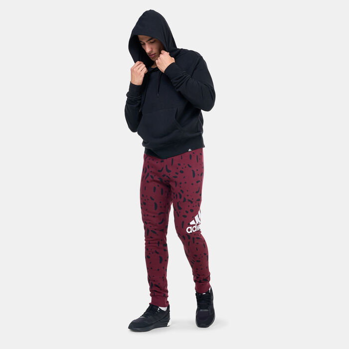 adidas Men's Essentials Allover Print Pants Red adidas Men's Essentials Allover Print Pants Red image number 2