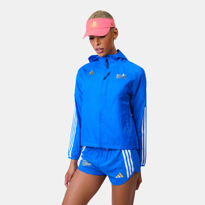 adidas Women's Dubai Marathon Runners Jacket Blue adidas Women's Dubai Marathon Runners Jacket Blue image number 0
