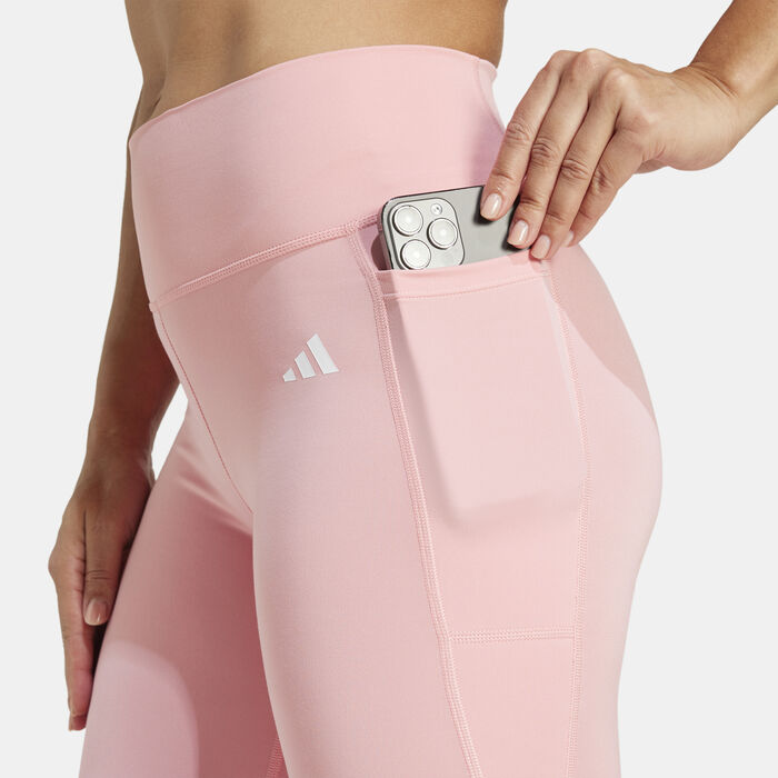 adidas Women's Optime Essentials Training Leggings Pink adidas Women's Optime Essentials Training Leggings Pink image number 4