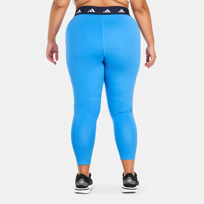 adidas Women's Techfit 7/8 Leggings (Plus Size) Blue