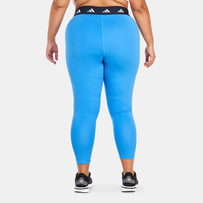 adidas Women's Techfit 7/8 Leggings (Plus Size) Blue adidas Women's Techfit 7/8 Leggings (Plus Size) Blue image number 1