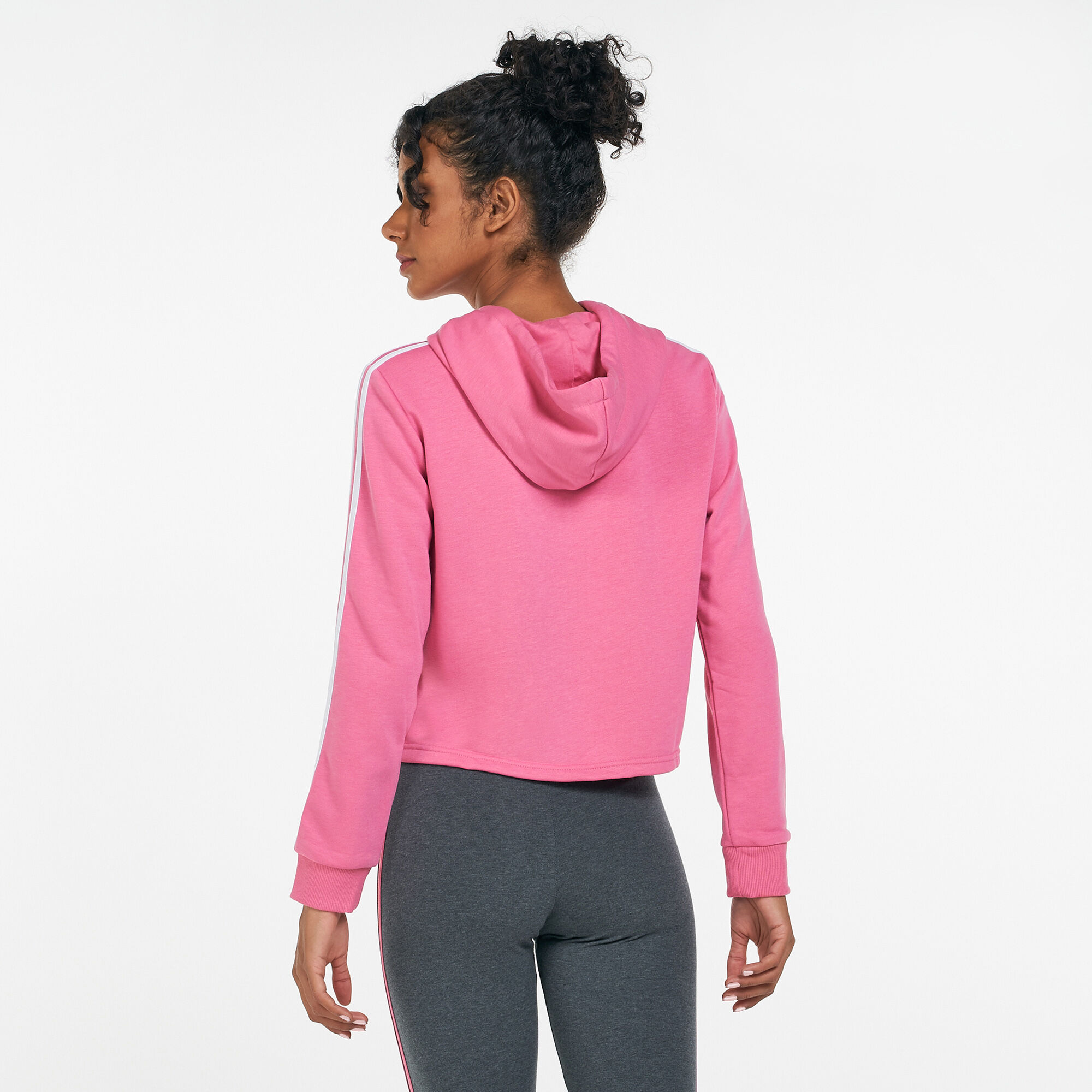 Adidas originals 3 on sale stripe cropped hoodie