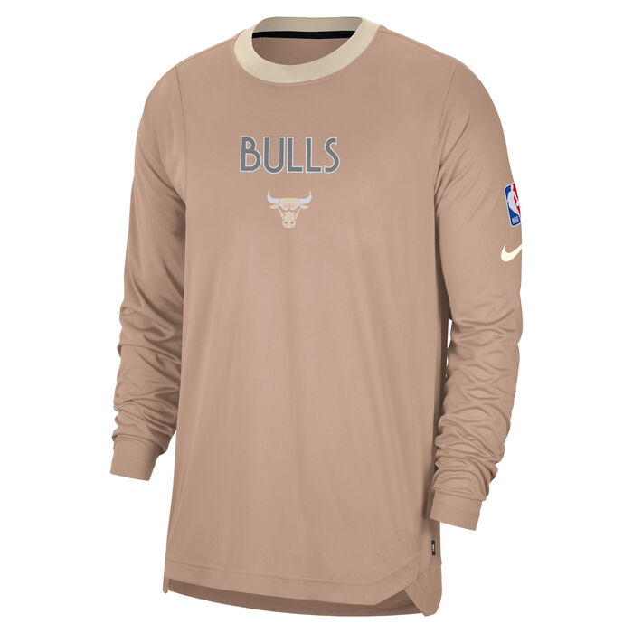 Nike Men's NBA Chicago Bulls Dri-FIT Pregame City Edition Basketball T-Shirt Beige Nike Men's NBA Chicago Bulls Dri-FIT Pregame City Edition Basketball T-Shirt Beige image number 0