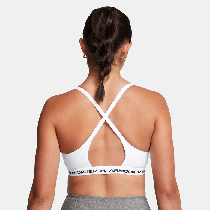 Under Armour Women's Crossback Low-Support Sports Bra White image number 1