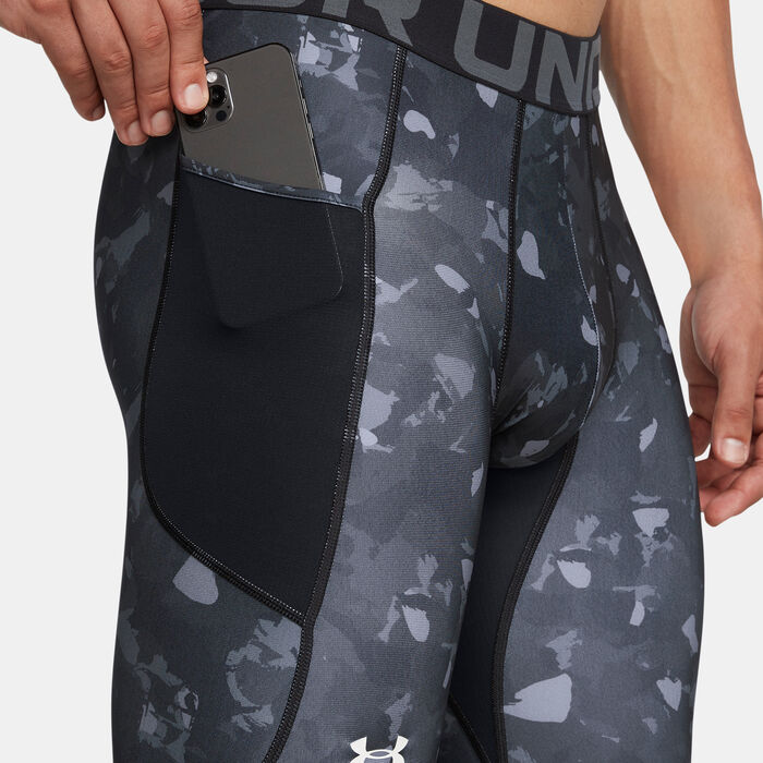 Under Armour Men's HeatGear Printed Leggings Black image number 3
