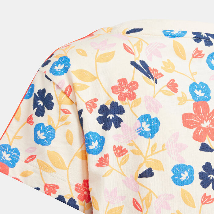 adidas Originals Kids' Floral T-Shirt and Bike Shorts Set (Younger Kids) Multi-Color image number 4