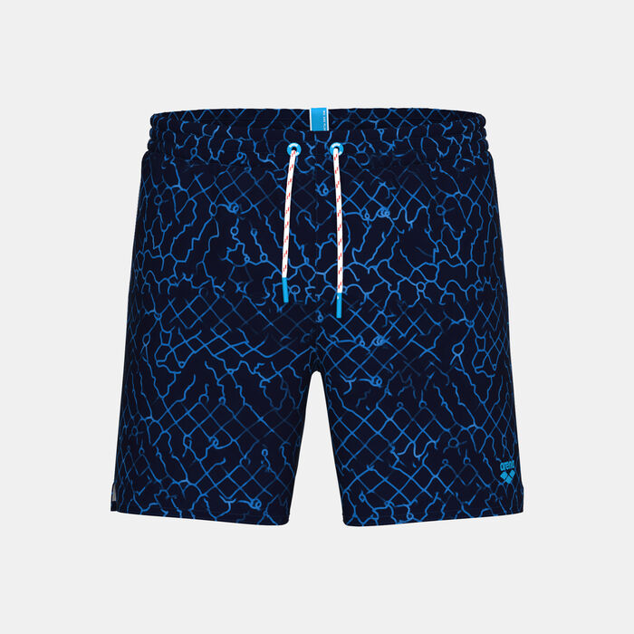 Arena Men's Printed Beach Shorts Blue image number 0