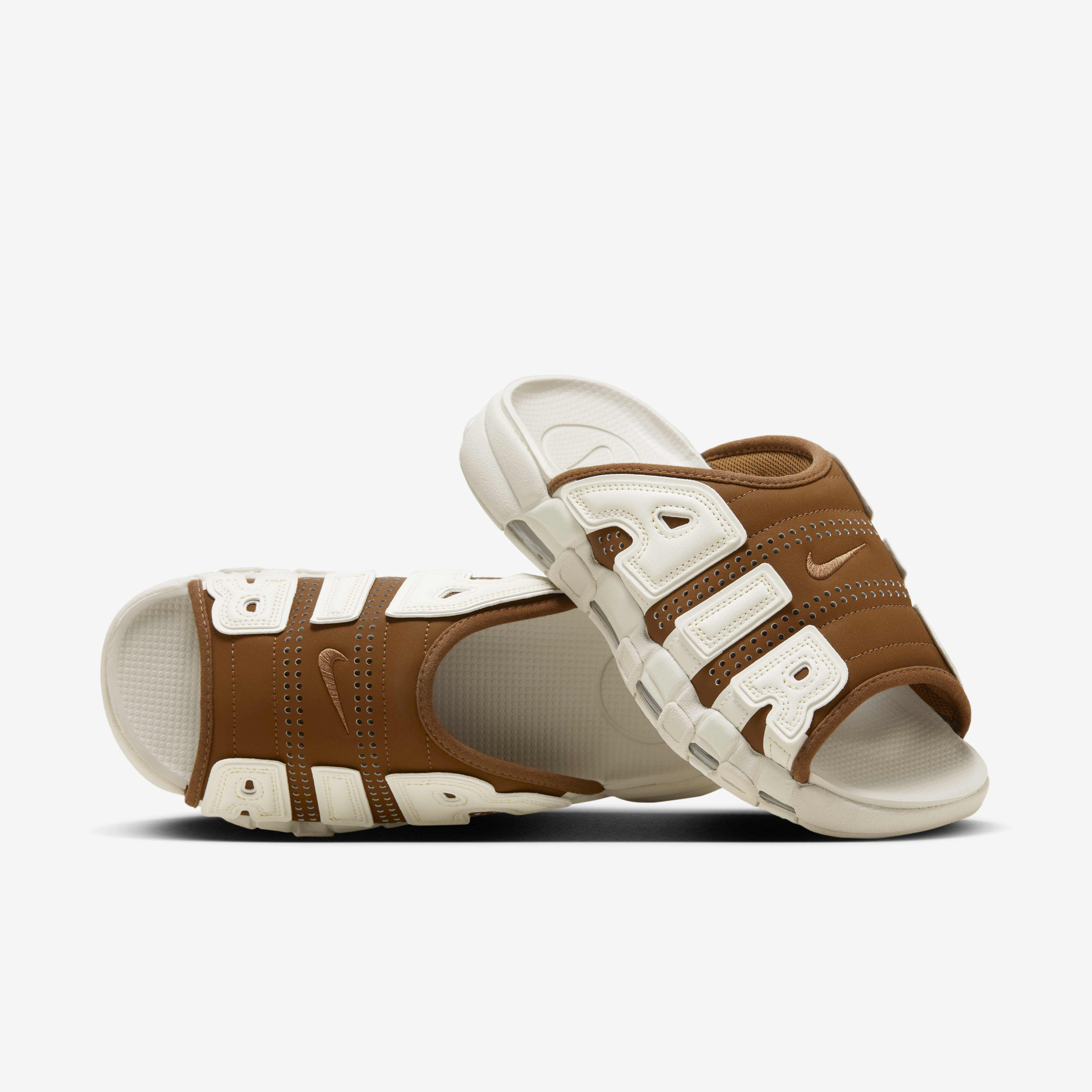 Shop Nike Men's Air More Uptempo Slides Ivory Online in KSA -SSS