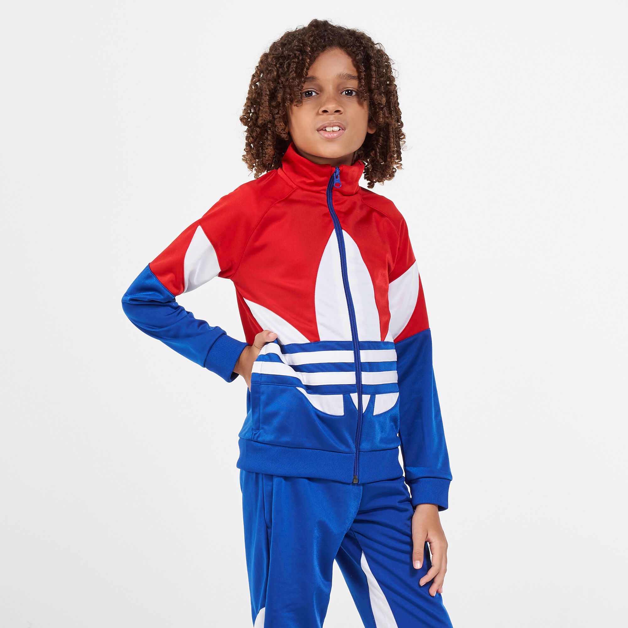Adidas red hotsell and blue jacket