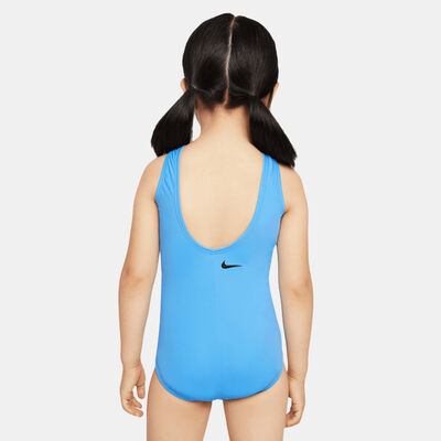 Nike Swim Kids' Bubble Script U-Back One Piece Swimsuit Blue