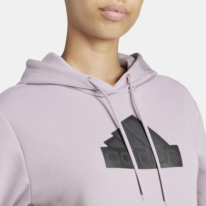 adidas Women's Future Icons Badge of Sport Hoodie Purple adidas Women's Future Icons Badge of Sport Hoodie Purple image number 3