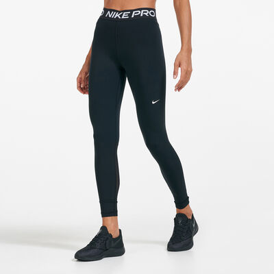 Nike Women's Pro Mid-Rise Mesh-Panelled Leggings Black