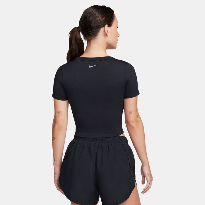 Nike Women's One Dri-FIT Training Crop Top Black Nike Women's One Dri-FIT Training Crop Top Black image number 1