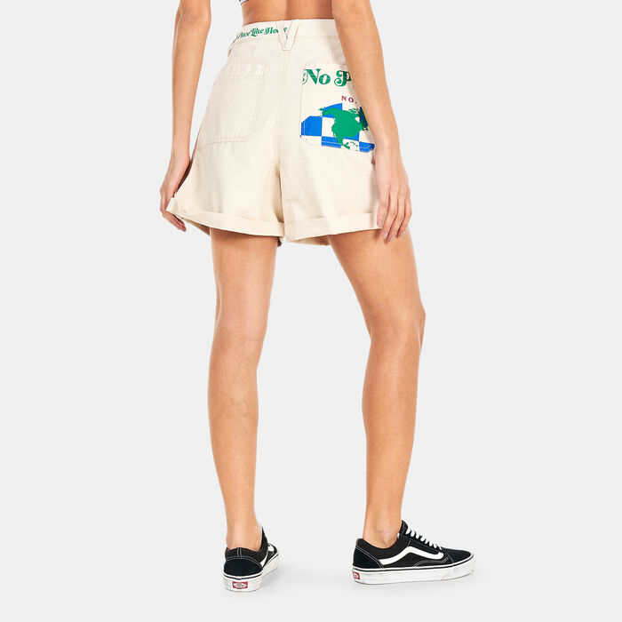 Vans Women's Eco Positivity Shorts White Vans Women's Eco Positivity Shorts White image number 1