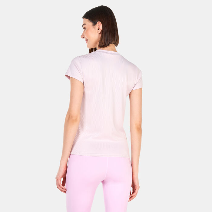 New Balance Women's Perfect Rib T-Shirt Pink New Balance Women's Perfect Rib T-Shirt Pink image number 1