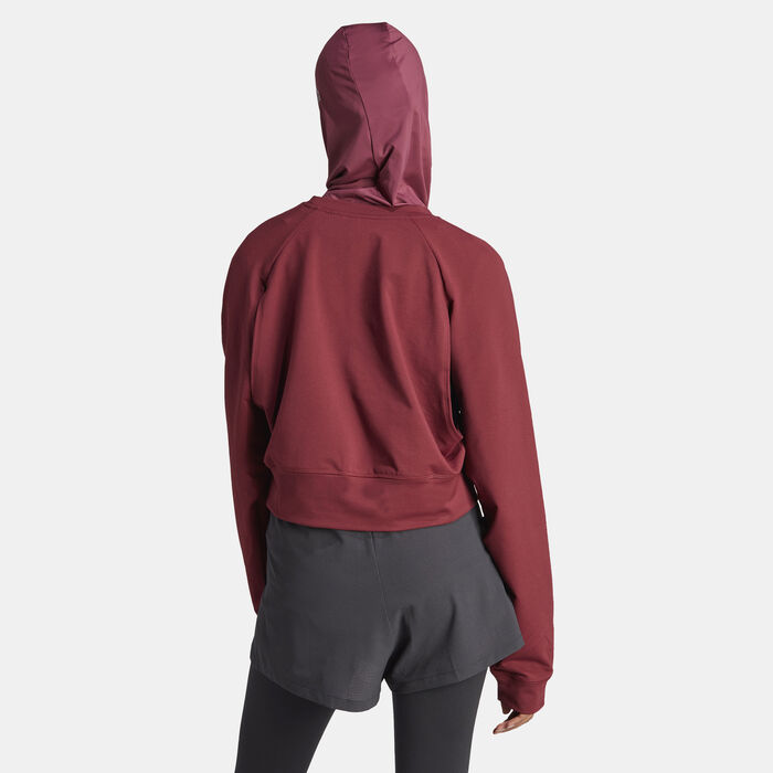 adidas Women's Power AEROREADY Training Sweatshirt Maroon adidas Women's Power AEROREADY Training Sweatshirt Maroon image number 1