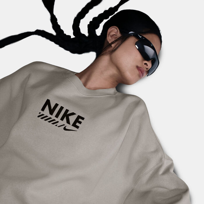 Nike Women's Fleece Sweatshirt Ivory Nike Women's Fleece Sweatshirt Ivory image number 5