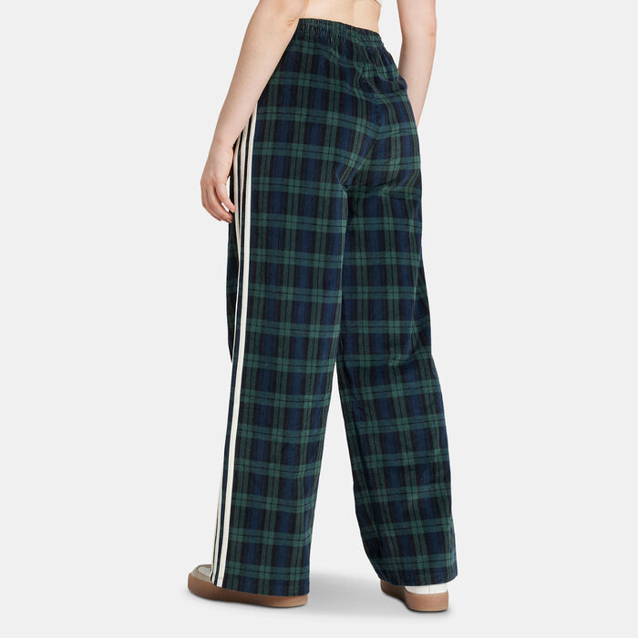 adidas Originals Women's Corduroy Tartan Pants Blue adidas Originals Women's Corduroy Tartan Pants Blue image number 1