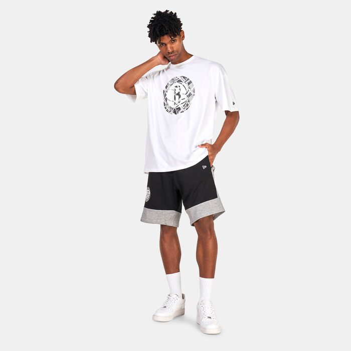 New Era Men's Brooklyn Nets NBA Colour Block Shorts Black New Era Men's Brooklyn Nets NBA Colour Block Shorts Black image number 2
