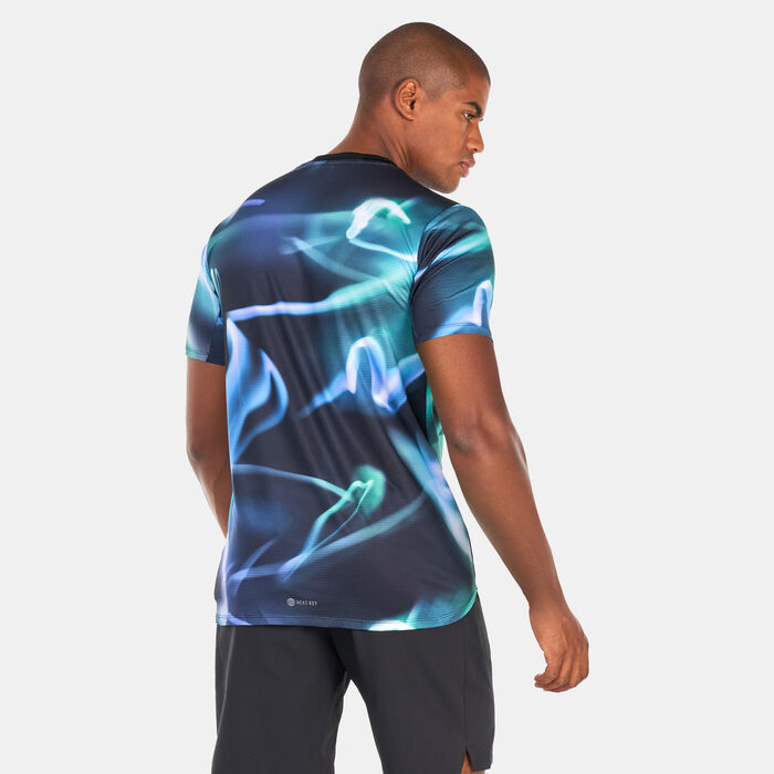 adidas Men’s Designed 4 Training HEAT.RDY Allover Print HIIT T-Shirt Multi-Color adidas Men’s Designed 4 Training HEAT.RDY Allover Print HIIT T-Shirt Multi-Color image number 1