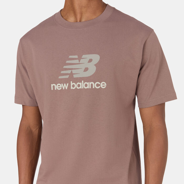 New Balance Men's Athletics Logo T-Shirt Beige New Balance Men's Athletics Logo T-Shirt Beige image number 3
