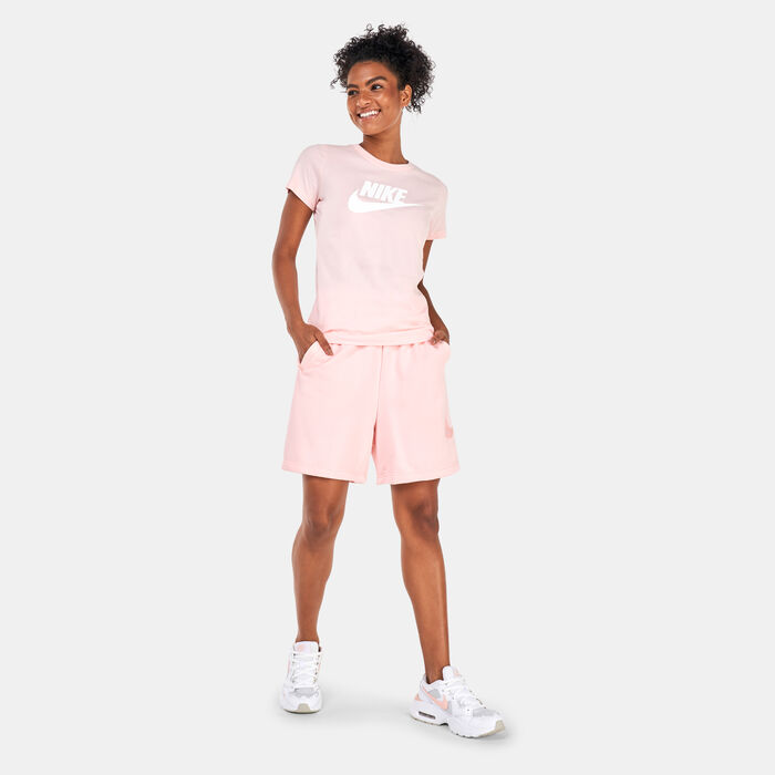 Nike Women's Sportswear Swoosh Fleece Shorts Pink image number 2