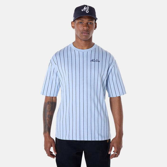 New Era Men's Pinstripe T-Shirt Blue New Era Men's Pinstripe T-Shirt Blue image number 0