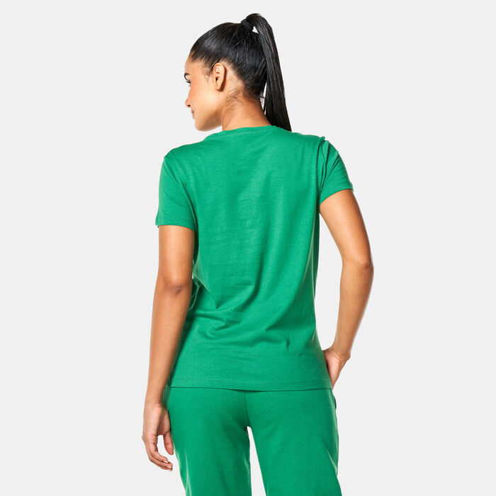 PUMA Women's Ess+ Blossom Script T-Shirt Green PUMA Women's Ess+ Blossom Script T-Shirt Green image number 1