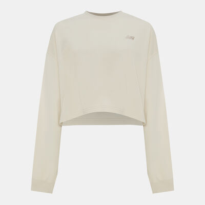 New Balance Women's Coastal Fleece Sweatshirt Beige New Balance Women's Coastal Fleece Sweatshirt Beige