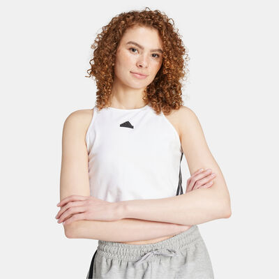 adidas Women's Future Icons 3-Stripes Tank Top White