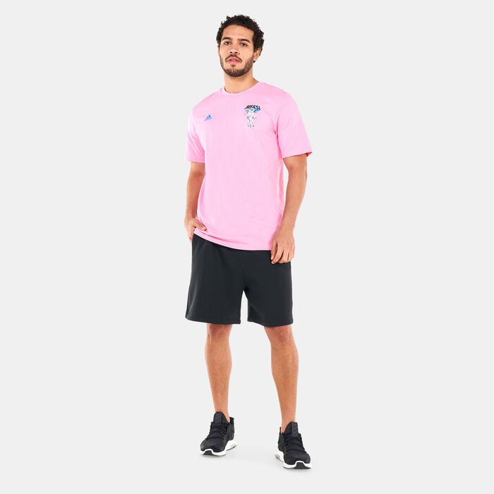 adidas Men's Messi Football Icon Graphic T-Shirt Pink adidas Men's Messi Football Icon Graphic T-Shirt Pink image number 2