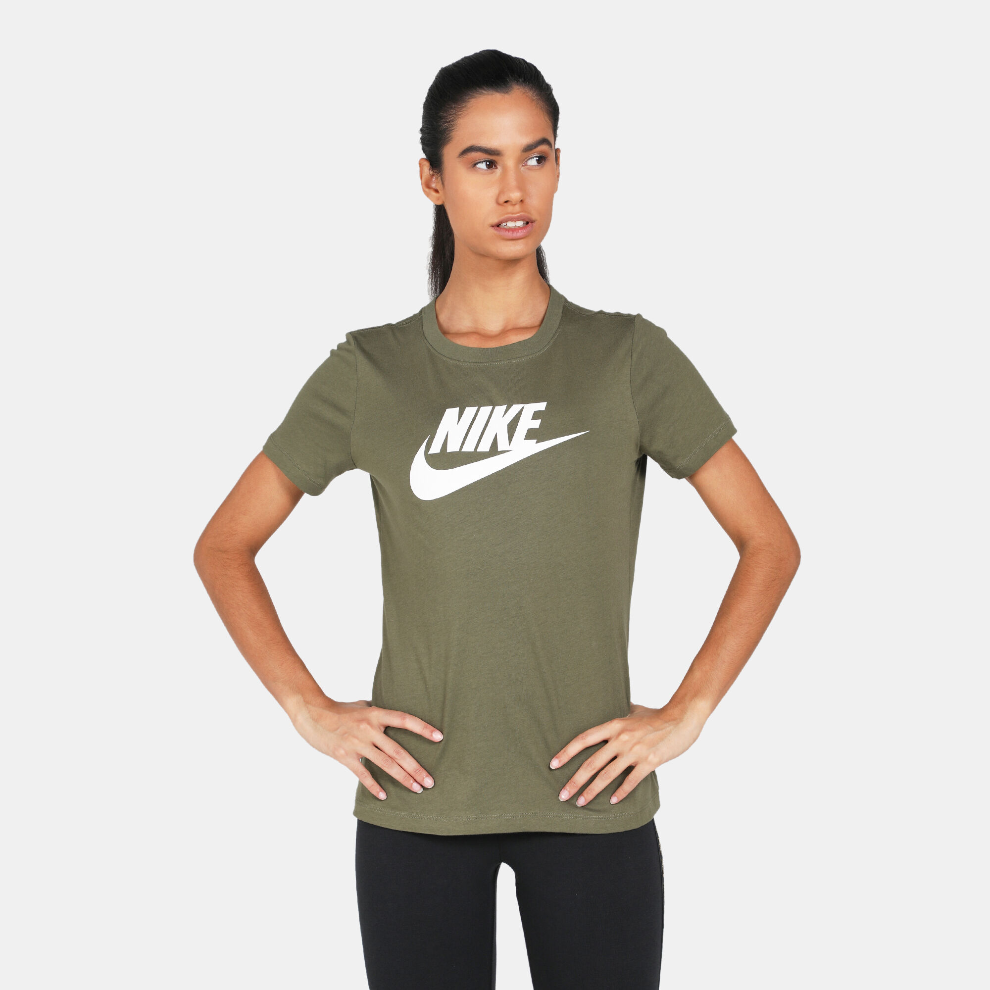 Nike green t shirt women's best sale