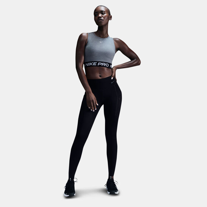 Nike Women's Pro Dri-FIT Crop Top Grey image number 2