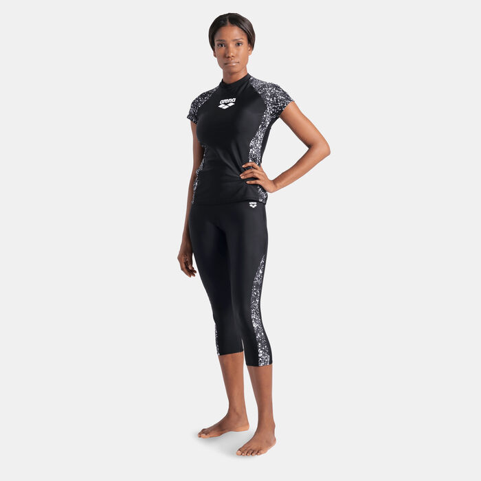 Arena Women's Modesty 3/4 Swimming Leggings Black Arena Women's Modesty 3/4 Swimming Leggings Black image number 2