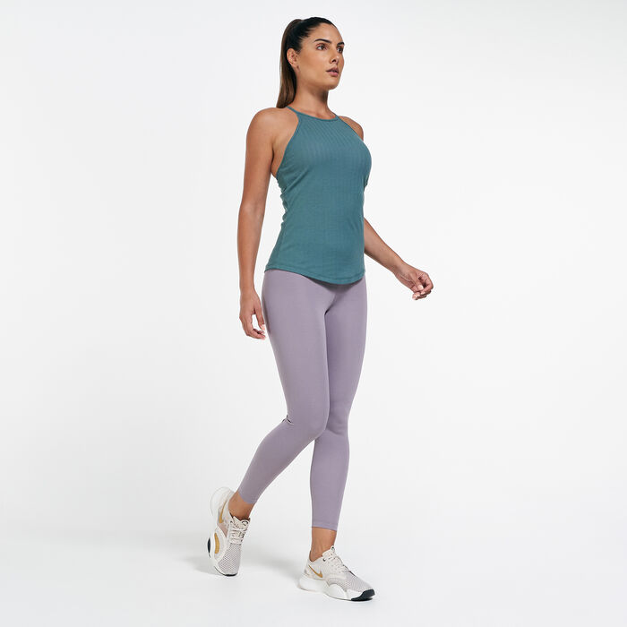 Nike Women's Yoga Pointelle Tank Top Green Nike Women's Yoga Pointelle Tank Top Green image number 2