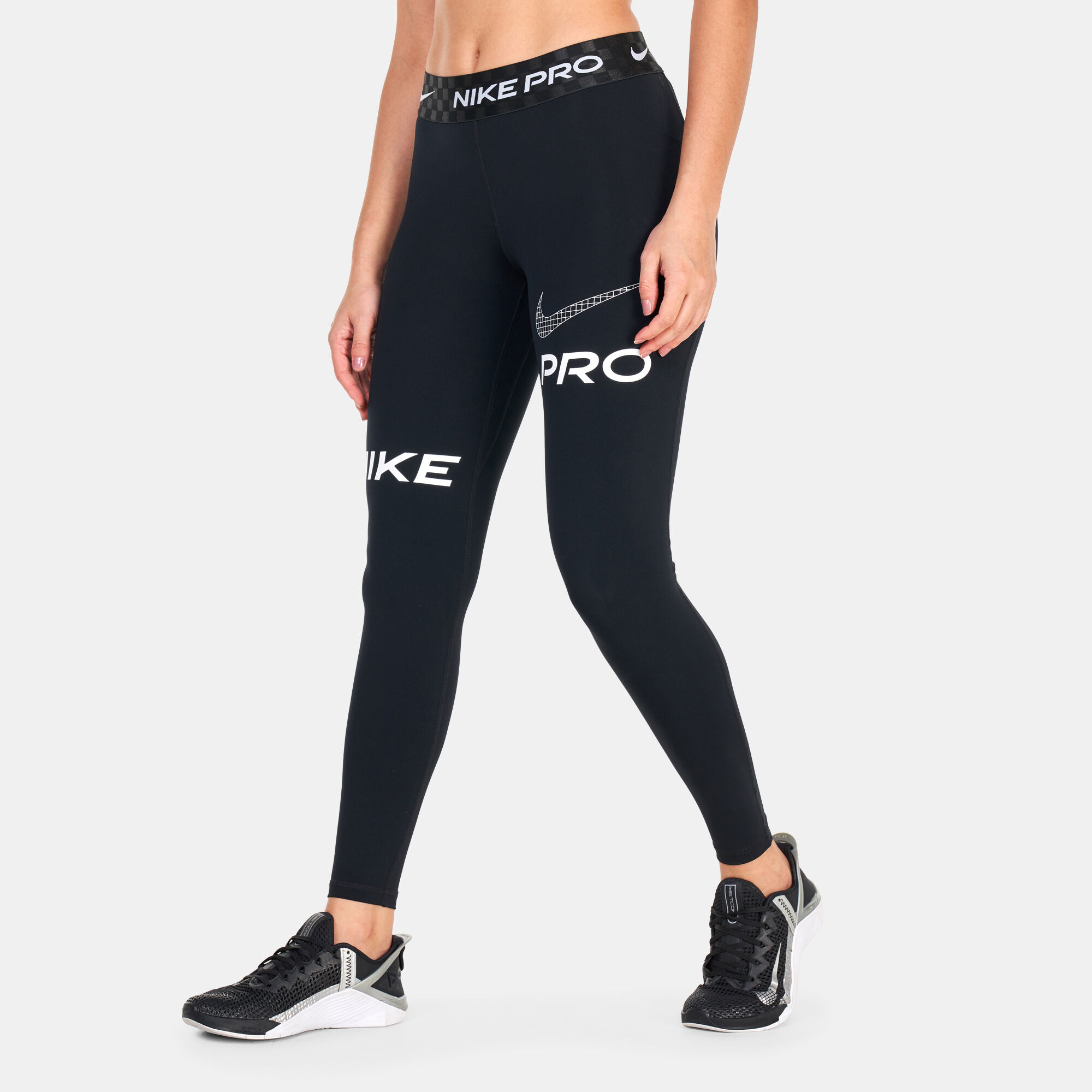 Buy Nike Women's Pro Full-Length Graphic Training Leggings Black in KSA -SSS