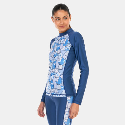 COEGA Women's Printed Long Sleeve Rashguard Blue COEGA Women's Printed Long Sleeve Rashguard Blue