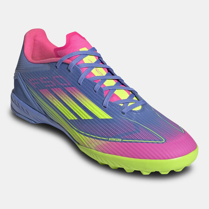 adidas Men's F50 League Turf Ground Football Shoes Pink image number 1