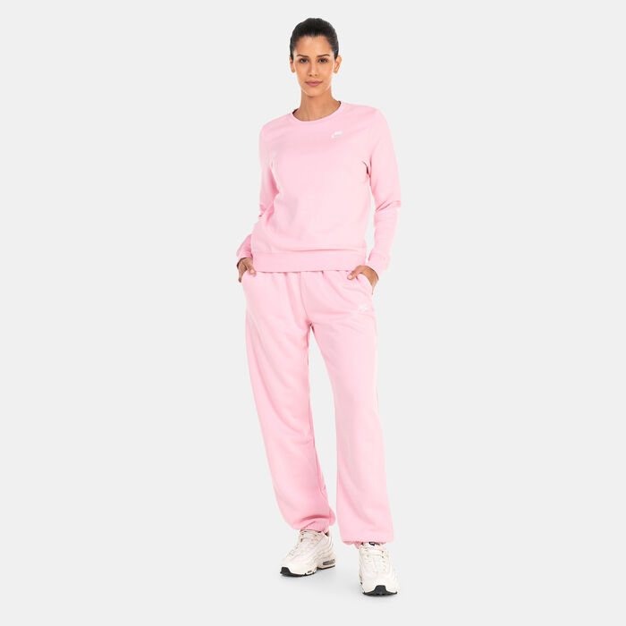 Nike Women's Sportswear Club Fleece Crewneck Sweatshirt Pink image number 2
