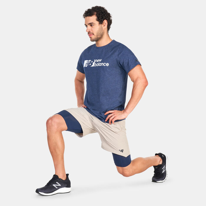 New Balance Men's Heathertech Graphic T-Shirt Blue image number 2