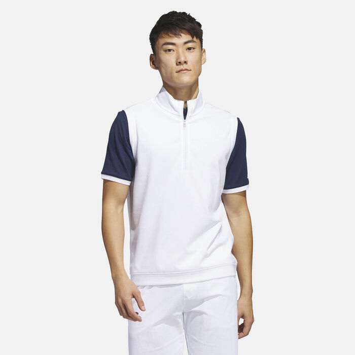 adidas Men's Elevated 1/4-Zip Golf Vest White image number 0