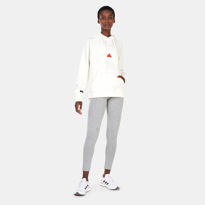 adidas Women's Oversized Hooded Sweatshirt Beige adidas Women's Oversized Hooded Sweatshirt Beige image number 2