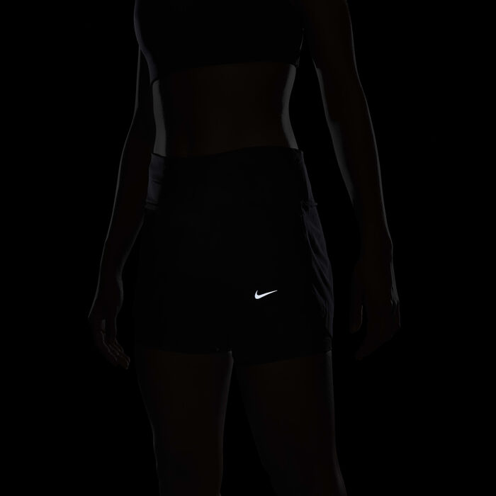 Nike Women's Dri-FIT Swift Mid-Rise 2-in-1 Running Shorts Black image number 8