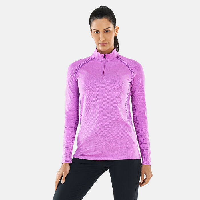 Under Armour Women's UA Vanish Seamless Quarter-Zip T-Shirt Purple Under Armour Women's UA Vanish Seamless Quarter-Zip T-Shirt Purple image number 0