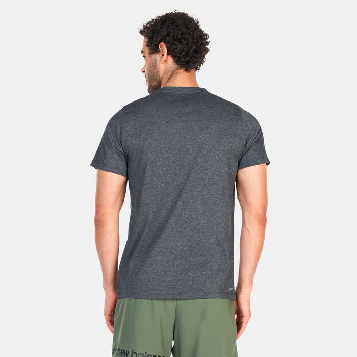 New Balance Men's Heathertech T-Shirt Grey New Balance Men's Heathertech T-Shirt Grey image number 1