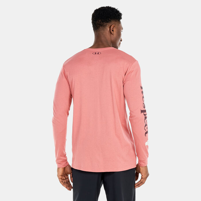 Under Armour Men's Project Rock Respect T-Shirt Pink Under Armour Men's Project Rock Respect T-Shirt Pink image number 1